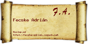 Fecske Adrián névjegykártya